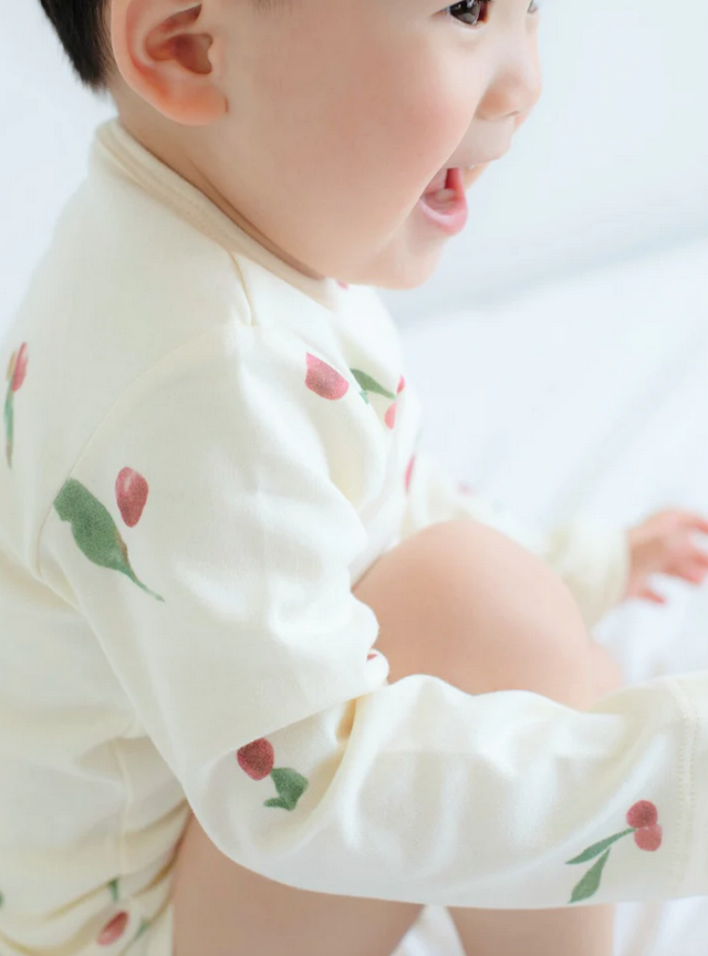 Norsu Organic Cotton Long Sleeve Onesie-Berry Garden