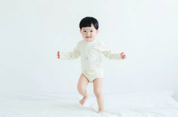 Norsu Organic Cotton Long Sleeve Onesie-Cream Midnight