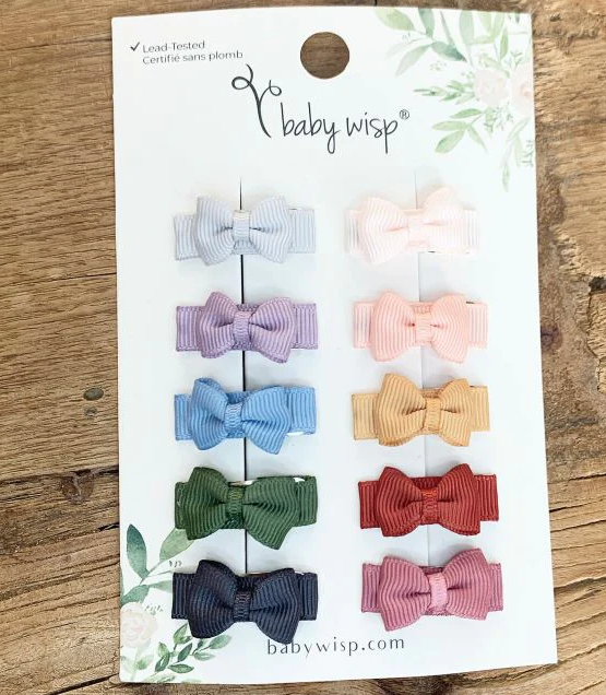 Baby Wisp  Tuxedo Bow Snap Clips 10pk (Tomorrow)