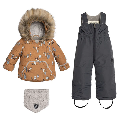 Deux Two Piece Baby Snowsuit - Animaux Dex Bois