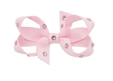 Olilia Small Crystal Bow - Pearl Pink