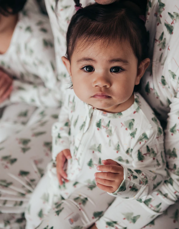 Current Tyed Infant Holiday Onsie - Holiday Tree Farm