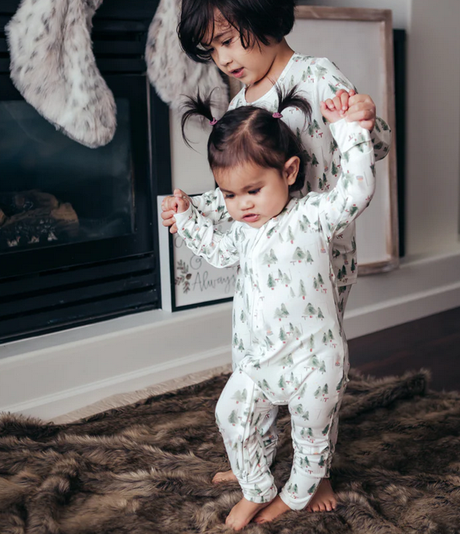 Current Tyed Infant Holiday Onsie - Holiday Tree Farm