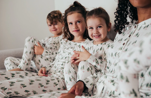 Current Tyed Children's Holiday pajamas - Holiday Tree Farm