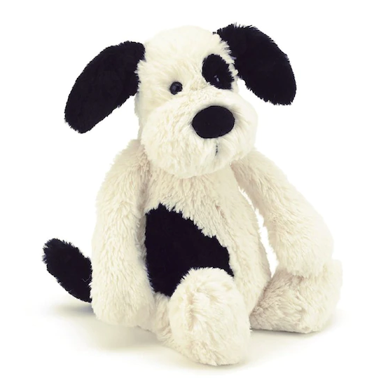 Jellycat Big Black and Cream Bashful Puppy