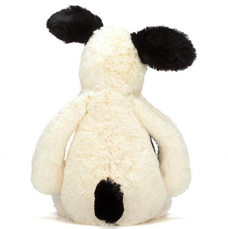 Jellycat Big Black and Cream Bashful Puppy