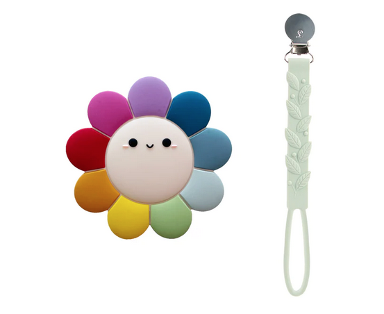 LLP Silicone Teether GEM Set (Daisy Rainbow)