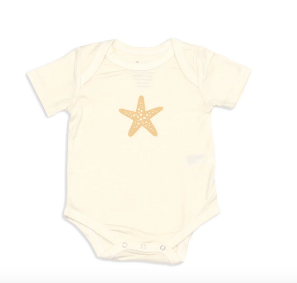 Silkberry Bamboo Short Sleeve Onesie (Starfish)