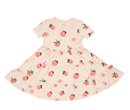 Kyte Baby Short Sleeve Tiered Dress in Peach