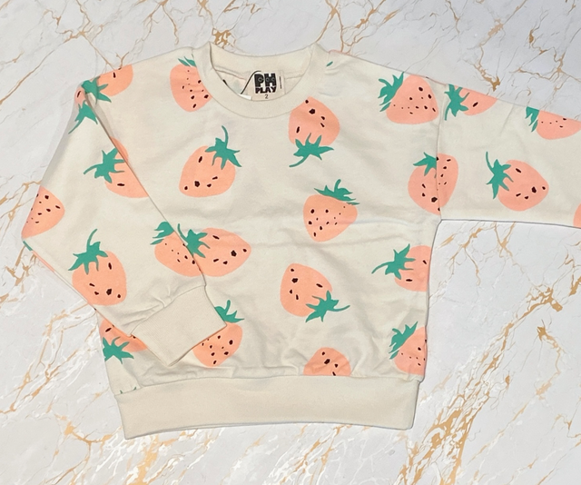 Petite Hailey strawberry print sweatshirts