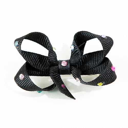 Olilia Small Crystal Bow - Black Multi