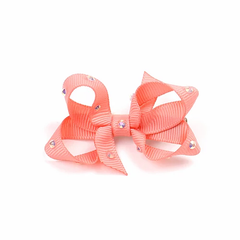 Olilia Small Crystal Bow - Light Coral