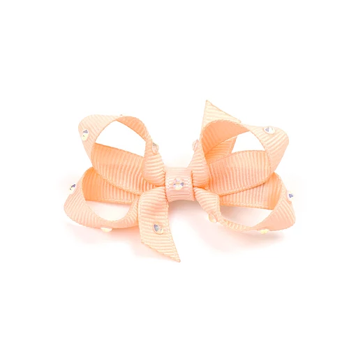 Olilia Small Crystal Bow - Petal Peach