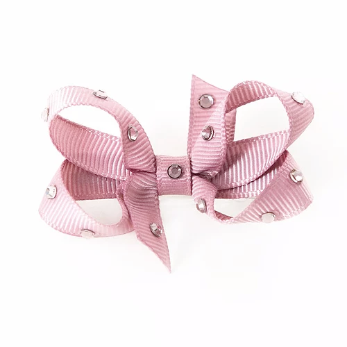 Olilia Small Crystal Bow - Rosy Mauve