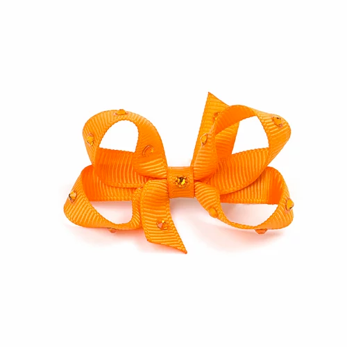 Olilia Small Crystal Bow - Tangerine