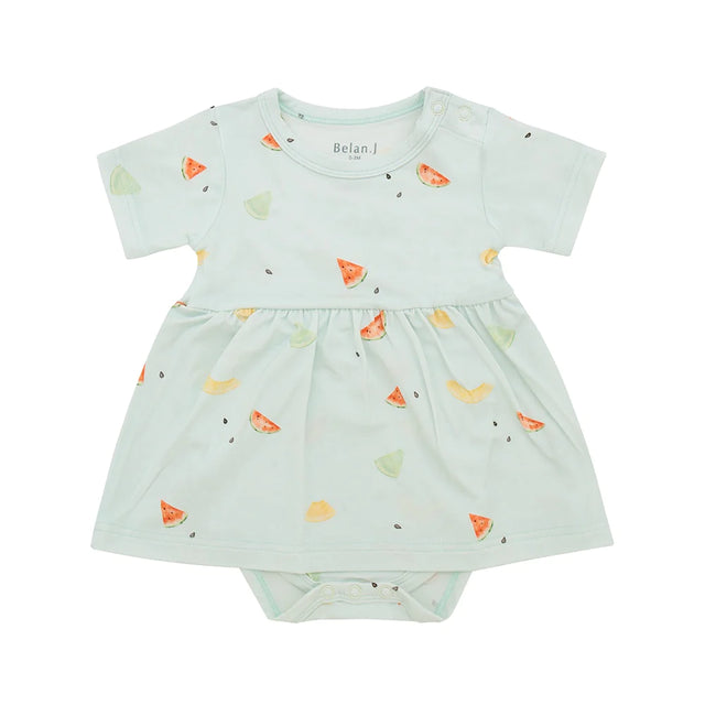 Belan.J Short Sleeves Skirted Onesie (Melons)