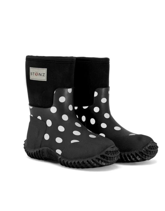 Stonz West Boots (Polka Dot Black & White)