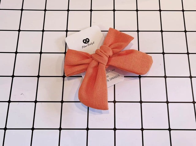 Mini Bretzel Bow Clip - Mango