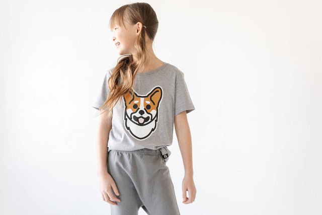 Whistle & Flute Kawaii Corgi Print T-Shirts