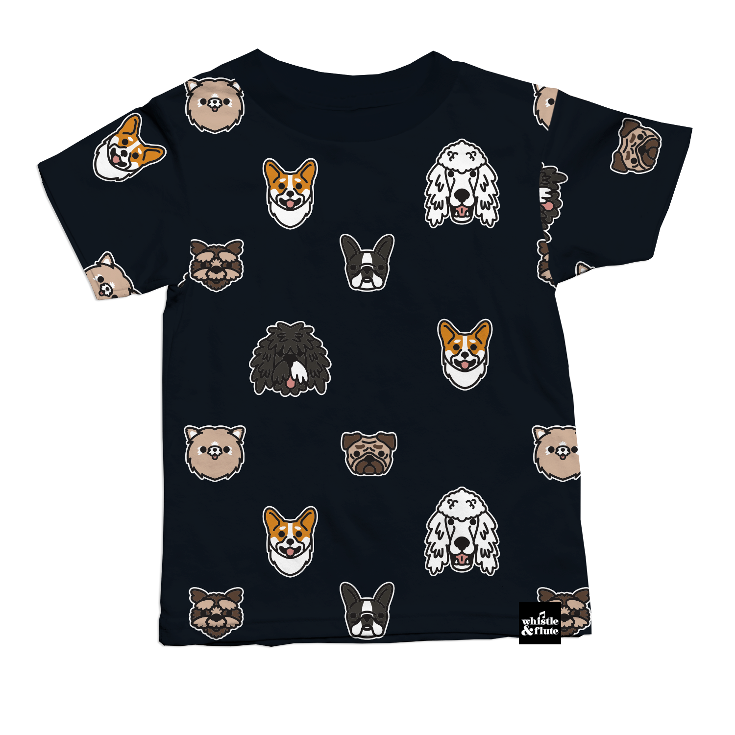 Whistle & Flute Kawaii Dogs Allover Print T-Shirts